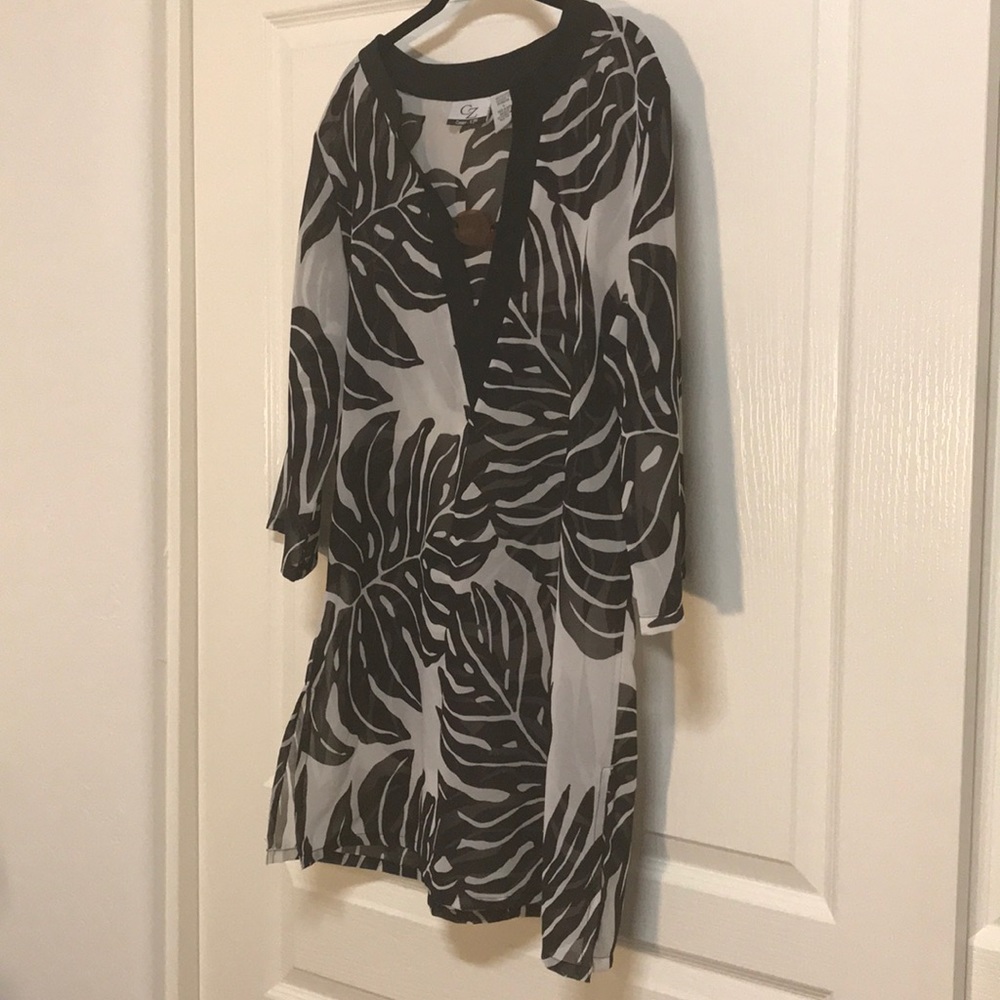 CZ Swimsuit Beach Cover-Up sheer beach Tunic size L